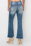 Risen Full Size High Rise Distressed Ankle Flare Jeans