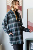 Heimish Plaid Button Down Long Sleeve Hooded Cardigan