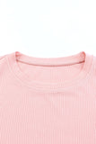Ruffled Round Neck Cap Sleeve Blouse