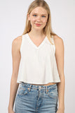 VERY J V-Neck Knit Swing Cropped Tank