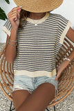 Striped Round Neck Sweater Vest