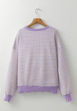 Striped Round Neck Long Sleeve Sweatshirt