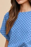 Annie Wear Checkered Round Neck Short Sleeve T-Shirt