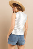 Ces Femme Striped Round Neck Tank