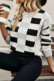 Color Block Round Neck Sweater