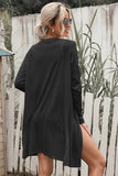 Button Down Long Sleeve Longline Cardigan