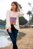 Floral Paisley Tiered Bubble Sleeve Lace Top (dropship)