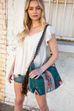 Weekender Sapphire Aztec Tweed Tassel Strap Tote (dropship)