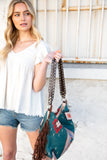 Weekender Sapphire Aztec Tweed Tassel Strap Tote (dropship)