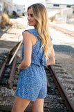 Animal Print Ruffle V Neck Pocketed Romper (dropship)