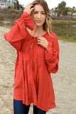 Sunset Viscose Crepe Raglan Babydoll Woven Top (dropship)