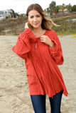 Sunset Viscose Crepe Raglan Babydoll Woven Top (dropship)