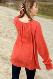 Sunset Viscose Crepe Raglan Babydoll Woven Top (dropship)