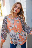 Floral Animal Print French Terry Pullover (dropship)