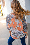 Floral Animal Print French Terry Pullover (dropship)