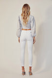 HIGH RISE ANKLE SKINNY WHITE JEANS-KC8604WT