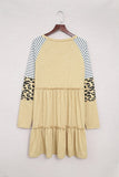 Striped Leopard Patchwork Mini Dress