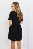 BOMBOM Another Day Swiss Dot Casual Dress in Black