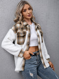 Plaid Collared Neck Button Down Jacket