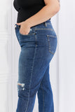 VERVET Full Size Distressed Cropped Jeans with Pockets