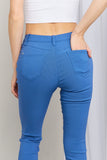 YMI Jeanswear Kate Hyper-Stretch Full Size Mid-Rise Skinny Jeans in Electric Blue