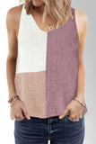 Color Block V-Neck Knit Vest