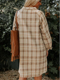 Plaid Collared Neck Long Sleeve Shirt Dress