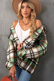 Plaid Pocketed Button Down Shacket