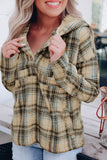 Plaid Long Sleeve Buttoned Hoodie