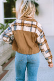 Plaid Collared Neck Button Down Jacket