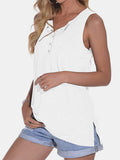 Full Size Quarter Snap V-Neck Wide Strap Tank