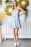 Spaghetti Strap Tiered Denim Dress