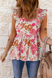 Floral Square Neck Babydoll Top