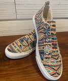 Corky's Pink Aztec slip-on shoe