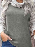 Striped Turtleneck Long Sleeve T-Shirt