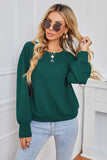 Double Take Round Neck Dropped Shoulder Pullover Sweater