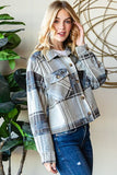 Reborn J Plaid Button Up Long Sleeve Shacket