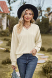 V-Neck Dropped Shoulder Blouse