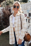 Plaid Curved Hem Dropped Shoulder Longline Shirt Jacket