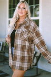 Plaid Dropped Shoulder Shirt Jacket