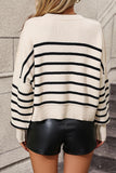 Striped Dropped Shoulder Round Neck Pullover Sweater