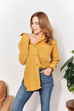 HEYSON Full Size Oversized Corduroy  Button-Down Tunic Shirt with Bust Pocket