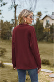 Collared Neck Cable-Knit Long Sleeve Blouse