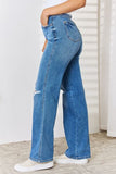 Judy Blue Full Size High Waist Distressed Straight-Leg Jeans