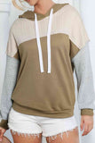 Splicing Drawstring Sweatshirt