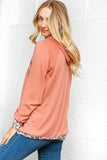 Mauve Leopard Pocket Zipper Double Neck Hoodie (dropship)