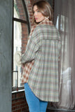 Plaid Collared Neck Long Sleeve Shirt