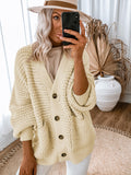 V-Neck Long Sleeve Cardigan