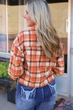 Plaid Collared Neck Button Down Jacket