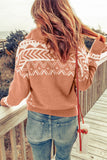 Zip-Up Mock Neck Dropped Shoulder Pullover Sweater